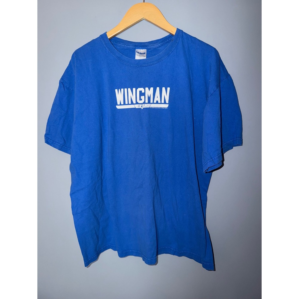 Gildan Top Gun Wingman Graphic T-Shirt Mens XL Blue 2008 Paramount Movie Tee